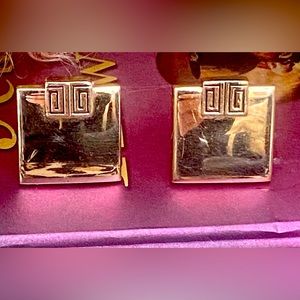 Vintage “Swank” signed geometric square cuff links